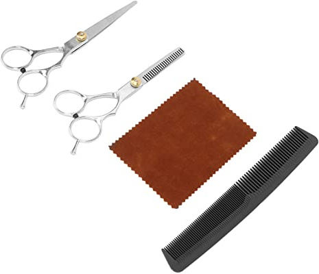 Barber Scissors Set, Silver Curved Handle Incisive Blade Hair Thinning Scissors for Hairdressing