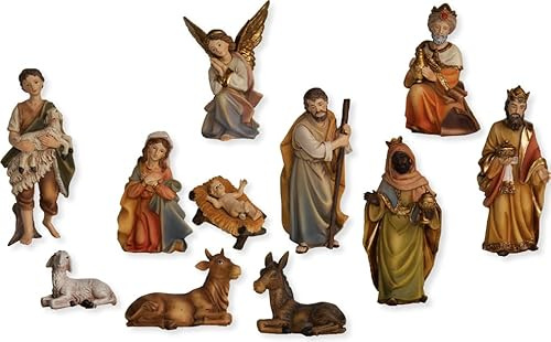 FADEDA 11 x markus-krubbfigurer/höjd: 11 cm/handmålad/detaljerade krubbfigurer – julbord, dekoration, krubbtillbehör