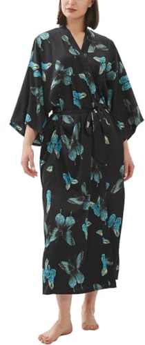 Kimono long premium pour femme, robe paon, demoiselle d'honneur, fête de mariage nuptiale, robe de chambre, pyjama, vêtements de nuit, One Size Plus Tall
