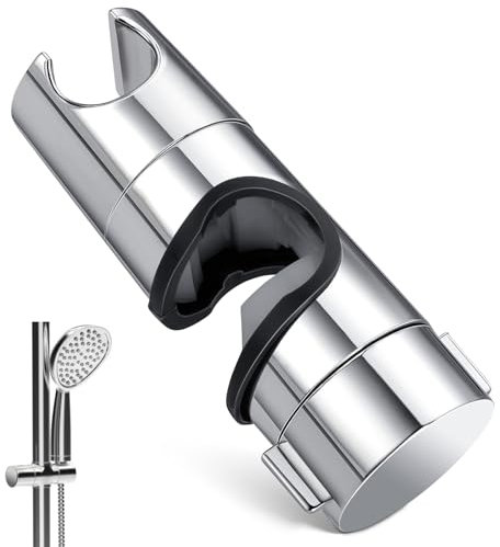 Shower Head Holder Shower Holder Bracket Chrome Plated Shower Head Holder Replacement Adjustable Hand Shower Bracket Replacement for 18-25 MM Slide Rail Pole