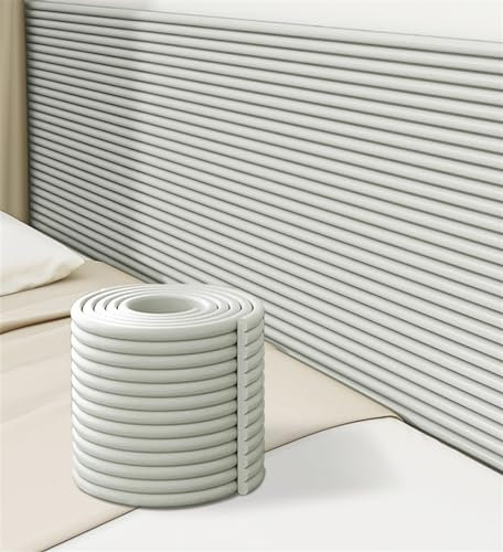 GZGLZDQ Wandpaneele Gepolstert Für Schlafzimmer, 1cm Dick Anti-Kollision Gepolstert Wandpolster Kopfteil, 3D Selbstklebend Wandpaneele Wandpolster(Gray,20cm x 2m)