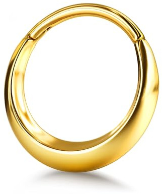 BodyBonita Oro Septum Piercing Gioielli 16G - Piercing Naso in Acciaio Inossidabile 316L per Uomo e Donna Anello al Setto 8 mm Crescent