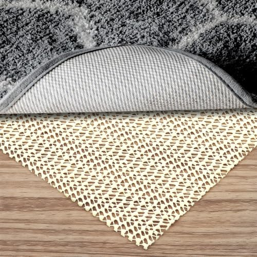 KOVSGQ sous Tapis Antidérapant Anti Derapant Tapis 200x300 Anti Glisse Tapis Stopper Voiture Parquet Moquette Tiroirs étagères Plateau Universel Facile à Laver Peut Etre Coupé Blanc Cassé