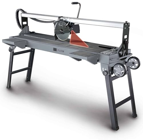 FLOW Fliesenschneider FAYK4700 | 1200mm Schnittlänge | 40mm Schnitthöhe | Tischgröße 1377 x 400mm | Ø230mm Trennscheibe | 230V 1200W | schwenkbarer Schneidkopf | Tauchfunktion | Wasserbehälter 40L