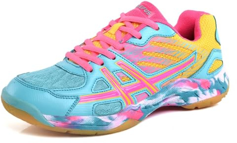 Volleyball Shoes Mens Squash Shoes Boys Netball Trainers Badminton shoces Non-Slip Athletic Sport Indoor Sneakers Indoor Pickleball Breathable Suitable Comfortable Fitness (Moonlight,6.5)