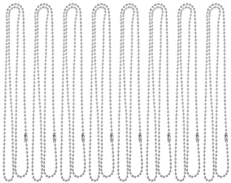 PATIKIL Ball Beads Chains, (60cm, Silver) (20 Pcs), Metal Dog Tag Chain Keychain Rings Beaded Extension Links Necklace Keychains, Suit for - Jewelry Making/Hanging Decoration
