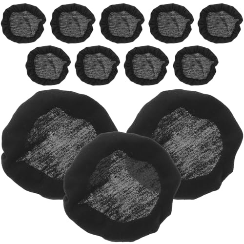 TOGEVAL Copriauricolari Elastici Neri per Cuffie 9-11 Cm, Coperture Traspiranti Antisudore Riutilizzabili e Lavabili, Protezione Antipolvere e Sostitutiva per Padiglioni