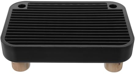 WRITWAA Kattlådaramp, Kattramp för kattlåda, Filterfunktion, Svart | Svart 28,5 x 18,5 x 9,6 cm antispårningsdesign med träfötter för seniorer, enkel rengöring