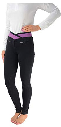 HyPERFORMANCE Womens/Ladies Brixton Elasticated Jodhpurs (24in) (Navy/Purple)
