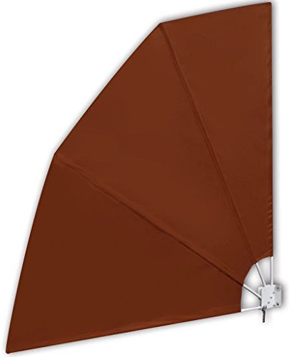 Tidyard Balkonfächer Klappbar Wandklappschirm Seitenmarkise Faltbar Balkonsichtschutz Sichtschutz-Fächer Stahlrohre 210 x 210 cm Terrakotta-Rot für Balkon