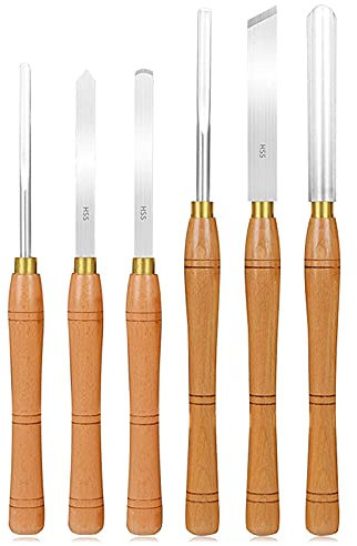 Scalpello Legno 6 Pezzi Set Di Scalpelli Tornio Legno Scalpello Per Tornitura Del Legno Intaglio Del Legno Con Manici in Legno Utensili Da Tornio in Legno Per Metallo Per Lavorazione Del Legno
