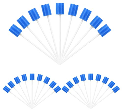 100Pcs Tamponi Monouso,Bastoncini per la Pulizia per Bocca,Spugna per Lgiene Orale per la Pulizia Della Bocca e dei Denti (Blu)