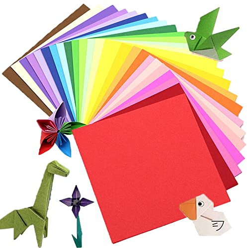 FLOTRUTE Origami Papel, 200 Hojas de Papiroflexia Papel Doble Cara Papel Colores, 20 Colores Papel de Origami Cuadrado para Artes y Oficios Juguetes Decoración(15 x 15 cm)