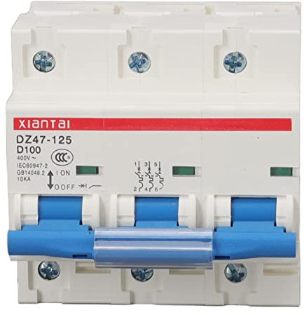 Leitungsschutzschalter AC 400V 100A 3P Hutschiene Überlastschutz Luftschalter Sicherungsautomat für Wohnbeleuchtung Verteilerleitungen Solar PV Anlage