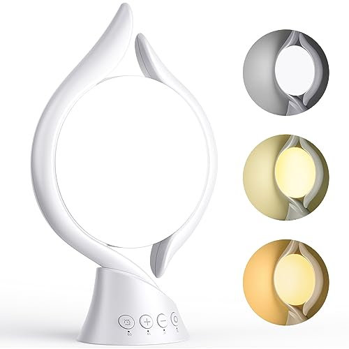 KICLBD Lampada 10000 Lux per Terapia Della Luce - 3 Colori, 4 Timer, 5 Intensità Regolabili, Funzione Memoria - Solare Senza Raggi UV per Casa/Ufficio