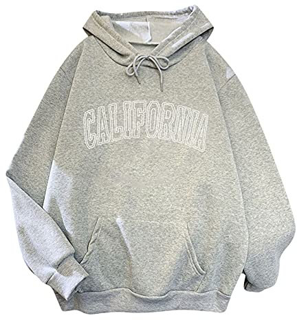 Skang Winter Jacken Damen Frauen-Druck Langarm-Sweatshirt-Pulli mit Kapuzenbluse in Farbe Weihnachtsjacke Damen (Grey, L)