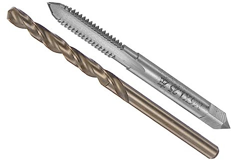 CoCud 1 Stk Gewindebohrer-Set M6 x 1.25, 4.7mm Bohrer, Linke Hand, Metrisch, Maschine Schraube Gewindebohrer und Drehen Bohrspitze Gerät