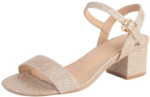 WUIWUIYU Sandales Femme Été Talon Haut Chaussure Escarpins Bout Ouvert Bride Cheville Sandales à Talons 5CM