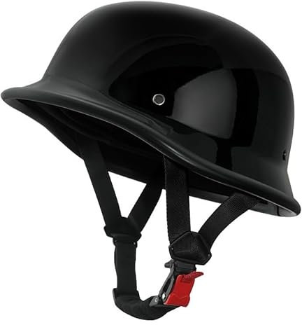 Motorrad Halbschalen Halbhelm Halbschalenhelm Mit ECE Genehmigt Brain-Cap Halbschale Roller-Helm Scooter-Helm Chopper Helm Jet-Helm Moped Helm Retro FüR Erwachsene Herren Damen 5,2XL=63-64CM