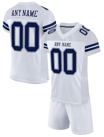 ywkiyrs Custom Football Jerseys for Men Women Personalised Boys American Football Shirts Kit with Name Number Logo Sports Training Jersey