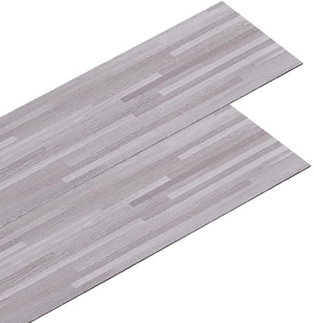 INMOZATA 36pcs/5.02㎡ Self Adhesive Floor Planks Lino Flooring with Grey Wood Effect Floor Tiles Self Adhesive 2.0 mm Thick for Kitchen Living Room and Bathroom Floor Planks(5.02㎡,Light Grey Block)