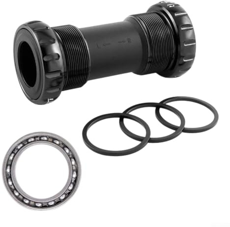 MeevrgR Boîtier de pédalier de vélo en aluminium léger 68-73 mm BB pour VTT/route/vélos pliants Faible résistance Design à roulement scellé (Noir)