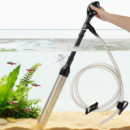 Hygger Sifón Aspiradora de Grava Ajustable para Acuario