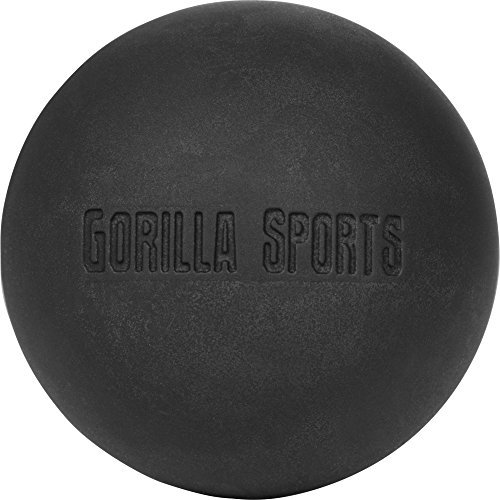 GORILLA SPORTS® Massageball - ø 6cm, zur Selbstmassage, Silikon, Robust, Schwarz - Faszienball, Lacrosse-Ball, Faszien-Ball, Faszienkugel, Faszientraining, für Rücken, Wirbelsäule, Nacken, Schulter