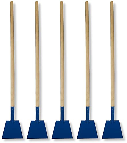 Set de 5 DEWEPRO Racloir à glace - Grattoir à glace - Gratte-glace - Scharre - Grattoir contre les chocs - Schaber de sol - Schaber de surface - Largeur : 180 mm, manche en bois de 120 cm inclus