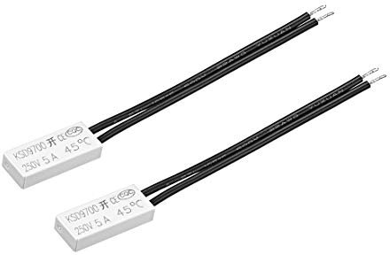 sourcing map 2 STK. KSD9700 Thermostat 45℃ Normalerweise offener Temperaturschalter N.O 5A Thermoschalter Bimetall Temperaturregler