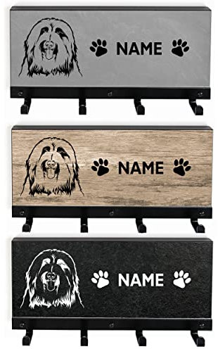 Tierisch-tolle Geschenke Leinengarderobe für Hunde | Bearded Collie | Hundegarderobe | Leinenhalter | Personalisiert