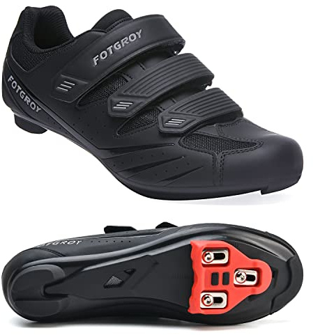 Men's Cycling Shoes for Women, Compatible with Peloton SPD ARC Look Delta Cleats, Unisex Bicycle Riding Spin Shoes Indoor Road Rcing Bikes Shoe Black Size UK10