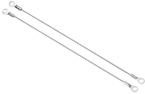 PATIKIL Acciaio inossidabile Acciaio Cordino Cavo 2mmx20cm, Cavo di Sicurezza 10pz Occhielli Terminati Sicurezza Filo Corda，Cavo di sicurezza in acciaio Inossidabile