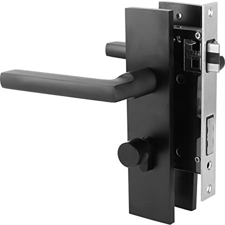 Manijas De Puerta Negras, Manija De Puerta Negra De Servicio Pesado, Cerradura De Manija De Puerta De Aluminio Espacial, Cerradura De Manija Con Llaves Tornillo Para Dormitorio, Baño Y Habitaciones, S