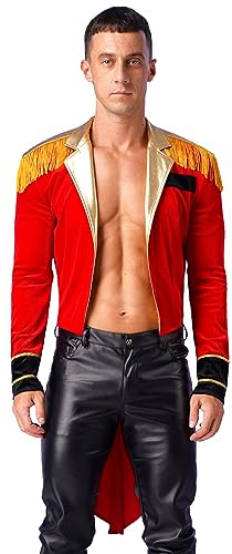 inhzoy Cirkusdirektör frack kostym karneval halloween cirkus manege kappa show rockstar cosplay maskeradkostym Tuxedo