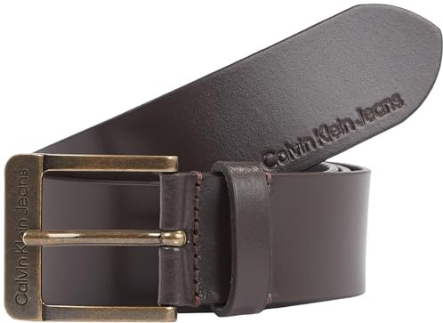 Calvin Klein Jeans Herren Gürtel Classic aus Leder, Braun (Bitter Brown), 105 cm
