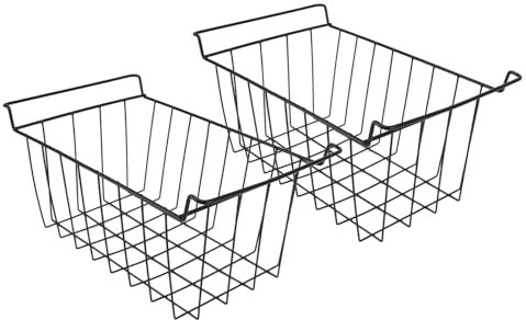Paniers de Congélation en Fil Métallique, Paniers Empilables de Rangement pour Garde-Manger, Grands Paniers en Fil Métallique, Organisateur de Paniers en Métal avec (L 48,5 cm X
