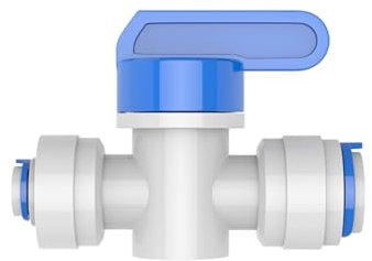 PAROAD Válvulas de grifo, válvula de cierre, válvula de agua, para manguera de frigorífico, congelador, filtro de agua de ósmosis inversa, tubo de agua (3/8 a 1/4 pulgadas)