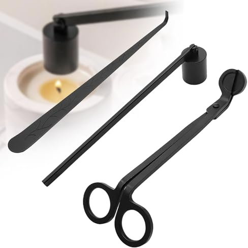 Xiciki Lot de 3 accessoires pour bougies - Noir - Coupe-mèche - Coupe-mèche - Éteignoir à bougie - Extincteur de bougie - Kit essentiel pour les amateurs de bougies