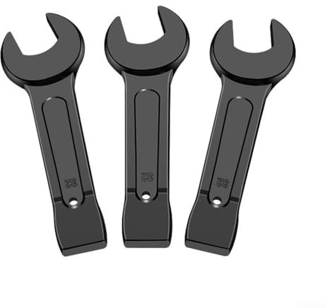 Eawfgtuw 24mm Open End Striking Wrench, High Carbon Steel Single Head Spanner Hand Tool, Thickened Anti-Rust Carbonized Blackening Industrial Grade for Professional Use(27MM)