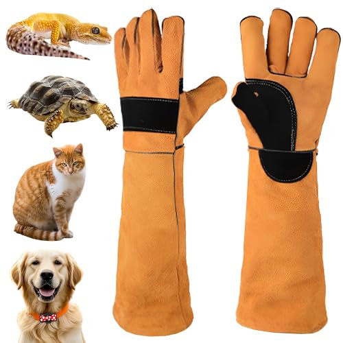 MZSX Bissfeste Handschuhe für den Umgang mit Tieren, 45cm Anti-Biss Arbeitshandschuhe, Reptilien Handhabungshandschuhe, für Schweißen, Gartenarbeit, Umgang mit Katze/Hund/Vogel/Schlange/Reptil