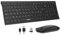 seenda WGJP-031B Clavier Souris sans Fil, Rechargeable Silencieux, 2,4 GHz Récepteur USB, Plug & Play, Panneau en Aluminium Ultra-Fin, pour Windows, PC/Portable, Clavier AZERTY Français, Noir
