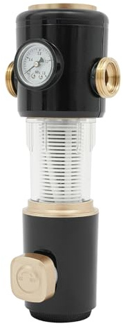 Filtro de retrolavado de 1 pulgada con reductor de presión, prefiltro de acero inoxidable de 40 µm para plantas de agua domésticas, lavado automático, óxido y filtro de sedimentos, alto caudal (7T/h