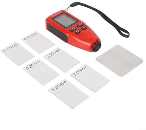 Medidor de espesor de revestimiento digital automotriz 0 2000um para medir pintura, esmalte, cromo y revestimientos anodizados en metales (rojo)