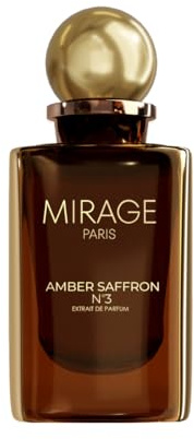 Mirage Paris Amber Saffron No.3 – Extrait de Parfum Unisex (30% Duftöl), mit Pheromonen, würzig-warmes Amber & Safran, langanhaltend & luxuriös, 50 ml + gratis 2 ml Duftprobe
