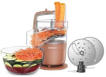 Kenwood MultiPro Compact – Kompakte Küchenmaschine mit Express Serve, Edelstahlmesser, Schneid- und Raspelscheiben, Pulse-Funktion, Rot (FDP23.140RD)