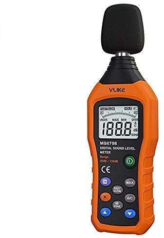 VLIKE Noise Sound Level Meter, Digital Decibel Meter with LCD, Audio Measurement 30 dB to 130 dB, DB Meter with A and C Frequency Weighting for Sound Level Testing