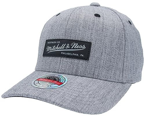 Mitchell & Ness Curved Visor Classic Red Snapback - Dash - Own Brand Logo, Grey, einstellbar,
