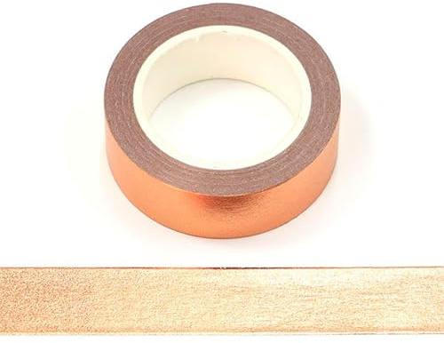 Syntego Washi-tejp dekorativ folie, enfärgad, självhäftande, 15 mm x 10 meter (ljus koppar)