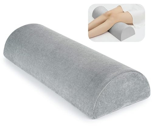 Yuehuamech Almohada ortopédica de espuma viscoelástica de media luna, almohada de elevación de piernas, almohada debajo de la rodilla, almohada para dormir de lado, reposapiés lumbar después de la